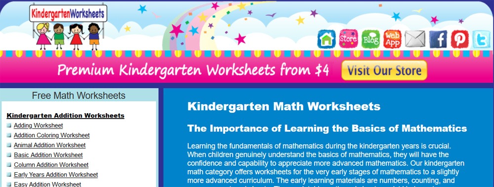 kinder garten worksheets for kids